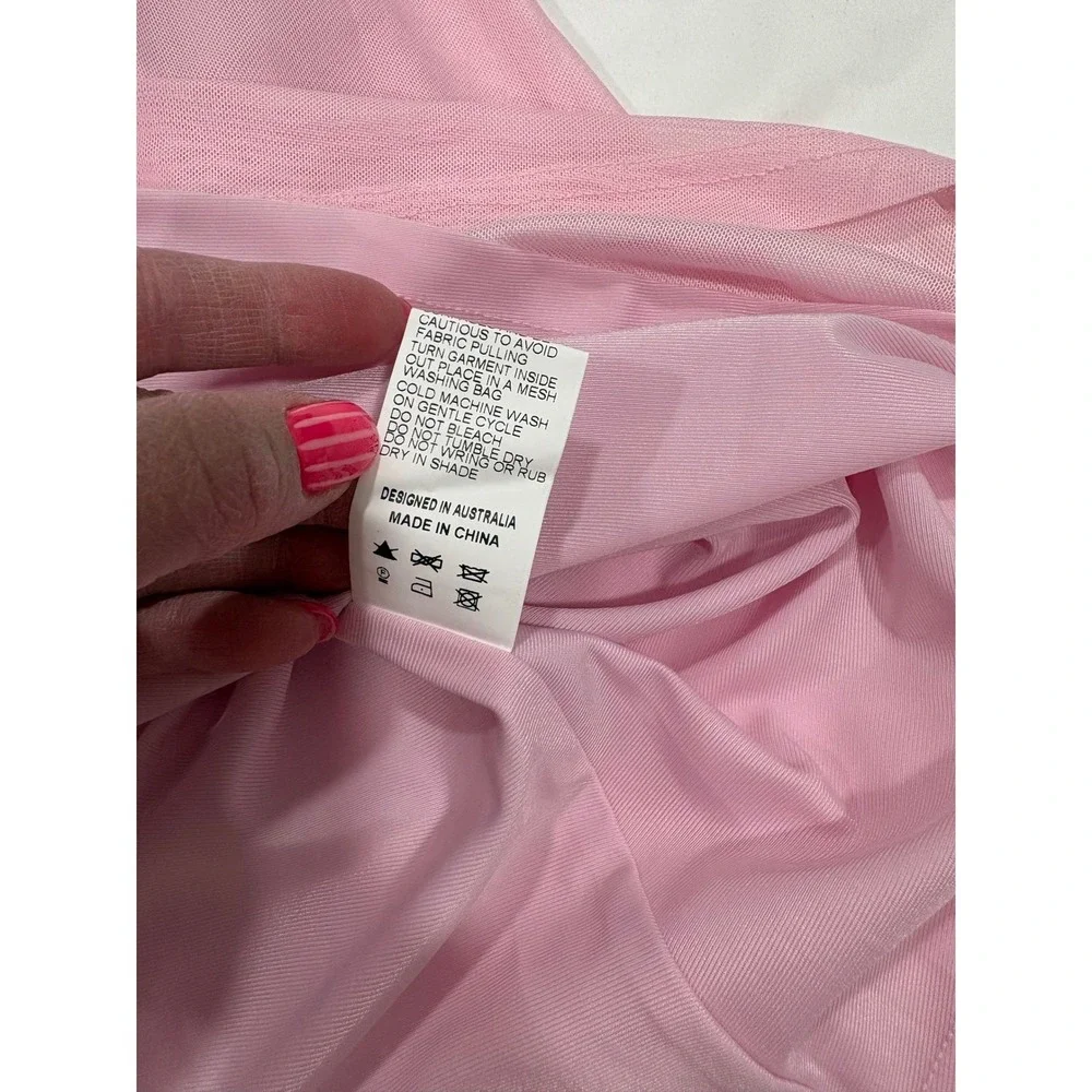 Runaway The Label NWT Rikki Maxi Skirt Pink Mesh Shell Beach Resortwear Medium
